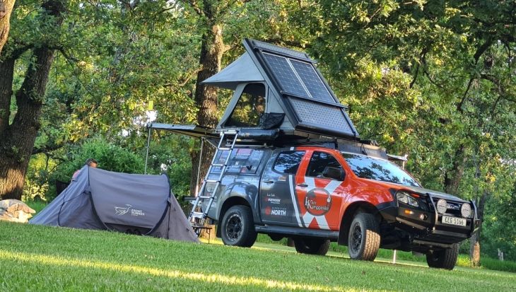 Solar Panels on rooftop tent