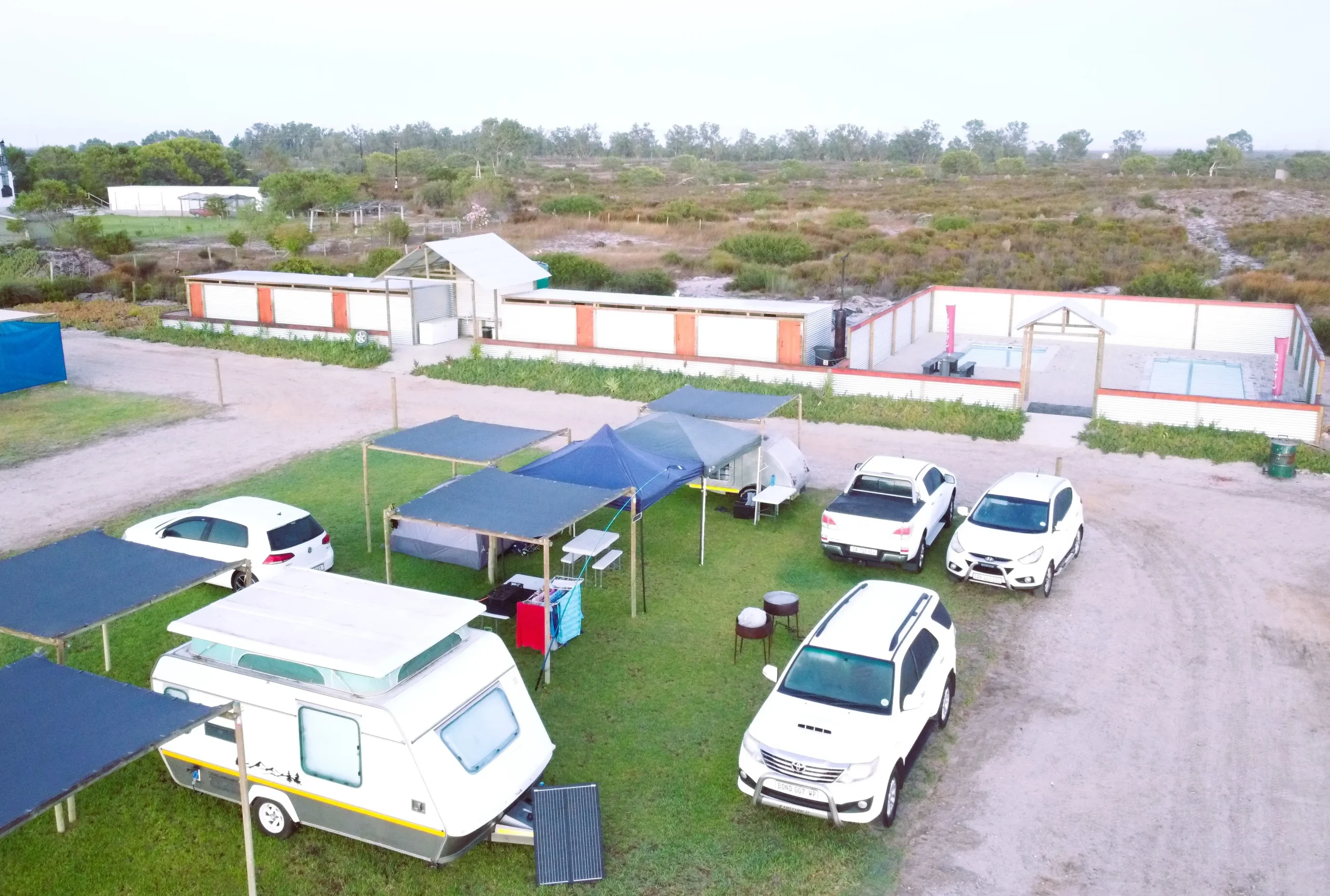 Campsite View with Bathrooms and Private Pools